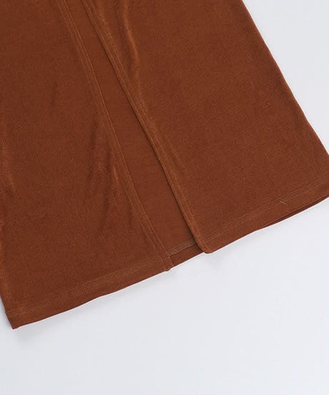 Slinky Cowl Neck Halter Maxi Dress - Beaded Straps & High Slit | Fall & Holiday Party Ready