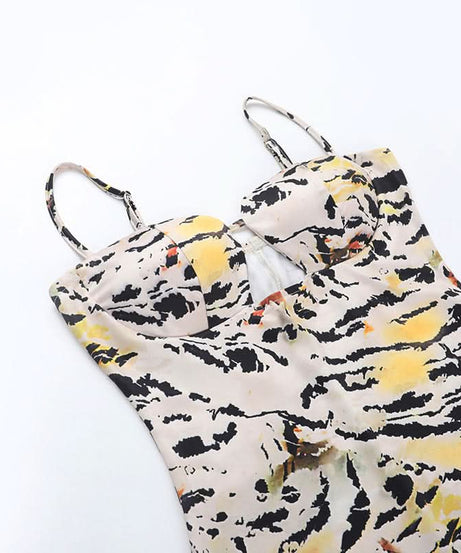 Fierce Fall Style: Abstract Tiger Print Cut-Out Cami Mini Dress