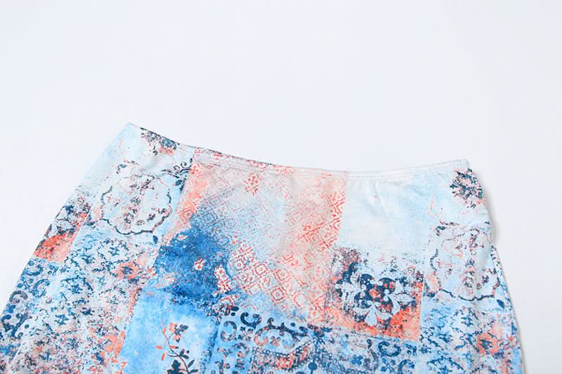 Chic Patchwork Cami Top & Lace Slit Maxi Skirt Set - Your Fall Getaway Essential