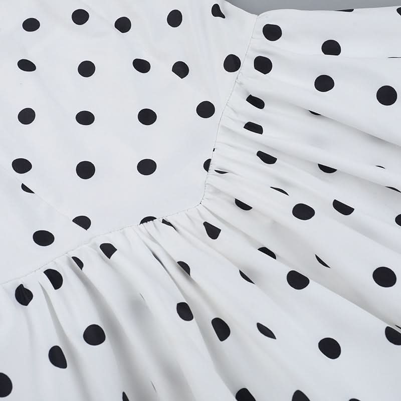 Flirty Retro Polka Dot Halter Mini Dress - Vintage Pin-Up Style for Fall Parties & Halloween