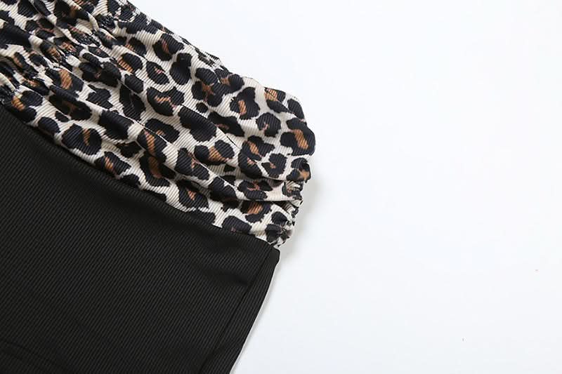 Effortless Chic: Women's Leopard Trim Cami & Ruched Shorts Set – Cozy Loungewear & Fall Getaway Essential