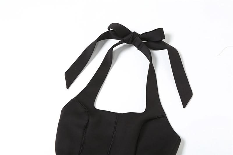 Fall & Holiday Party Essential: Chic Black Halter Mini Dress with Bow Tie Detail | The Ultimate LBD