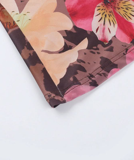 Vibrant Floral Cold Shoulder Maxi Dress | Elegant Ruffle Resort Wear for Fall Getaways