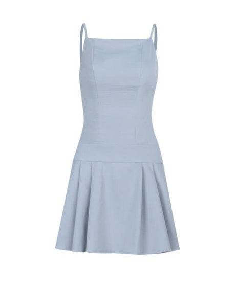 Chic Periwinkle Pleated Backless Mini Dress - Strappy Cami for Fall & Holiday Styles