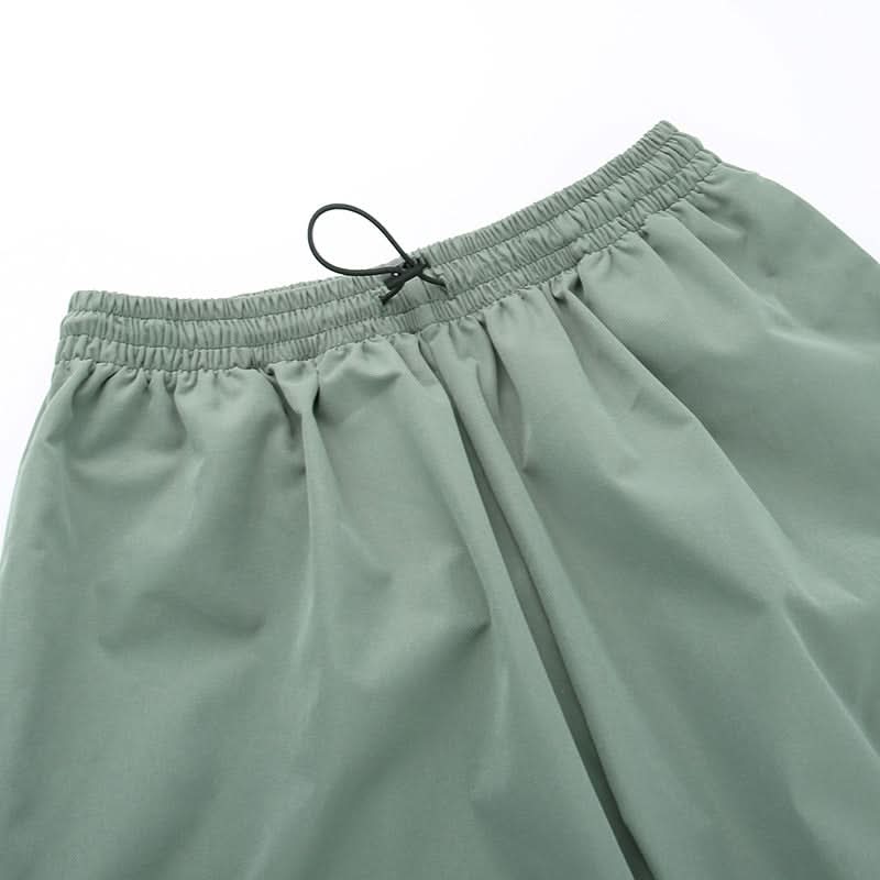 Effortless Fall Style: Women's Sage Green Baggy Cargo Pants | Wide-Leg Drawstring Trousers