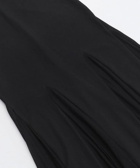 Chic Black Strapless Maxi Dress with Sultry Mesh Slits - Your Go-To for Fall Galas & Holiday Parties
