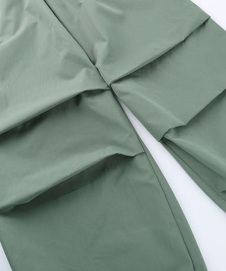 Effortless Fall Style: Women's Sage Green Baggy Cargo Pants | Wide-Leg Drawstring Trousers