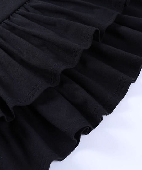 Chic Black Ruffle Mini Skirt with Lace-Up Sides | Fall Fashion Essential for Women