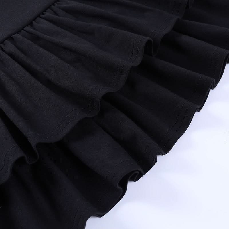 Chic Black Ruffle Mini Skirt with Lace-Up Sides | Fall Fashion Essential for Women