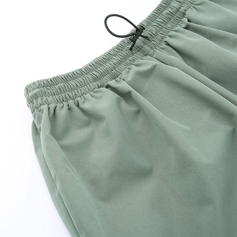 Effortless Fall Style: Women's Sage Green Baggy Cargo Pants | Wide-Leg Drawstring Trousers