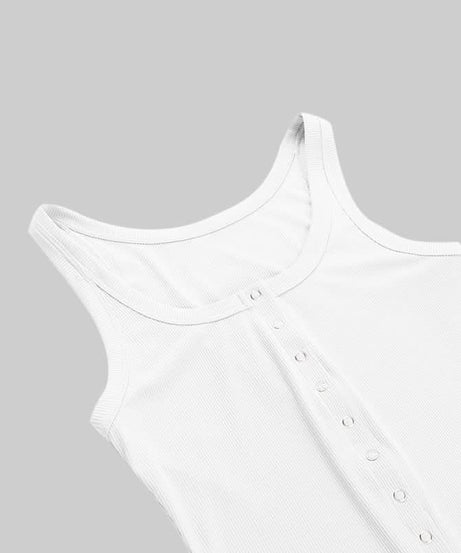 Effortless Chic Ribbed Button-Front Tank Top - Your Fall Layering Essential