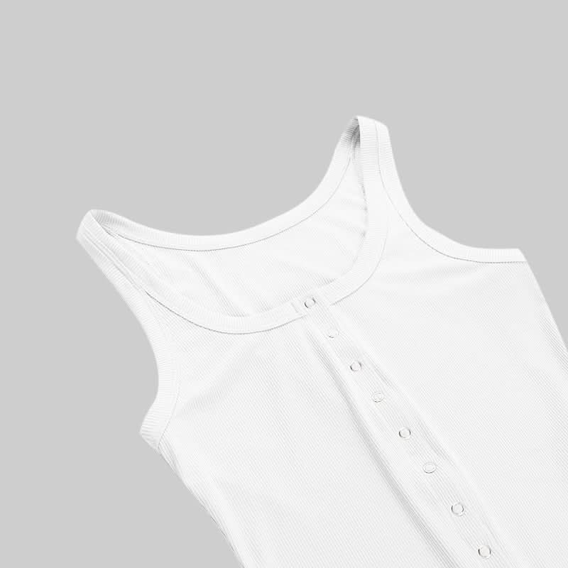 Effortless Chic Ribbed Button-Front Tank Top - Your Fall Layering Essential