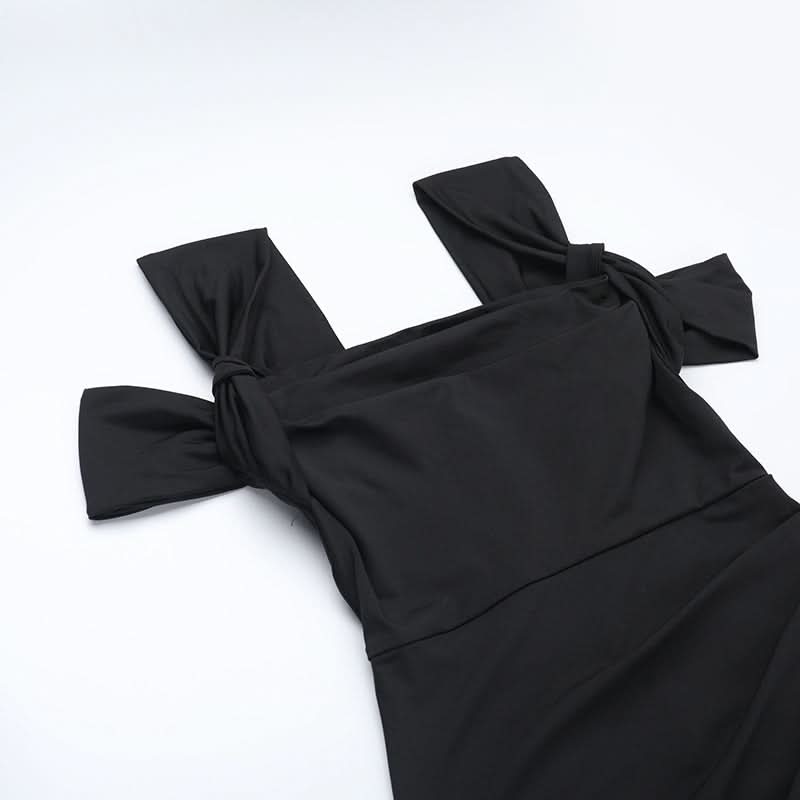 Glamorous Black Off-Shoulder High Slit Maxi Dress - Fall & Holiday Party Essential