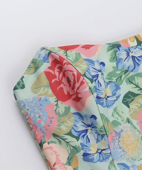 Vibrant Fall Bloom Backless Tube Top | Chic Floral Strapless for Effortless American Style