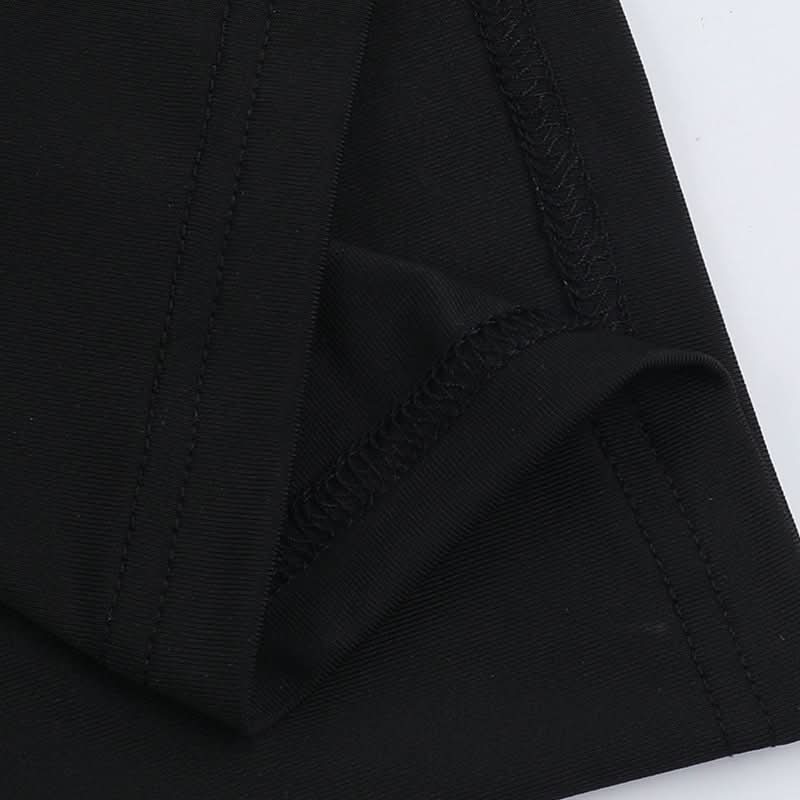 Fall & Holiday Ready: Black V-Neck Crop Top & Asymmetric Cut-Out Flared Pant Set