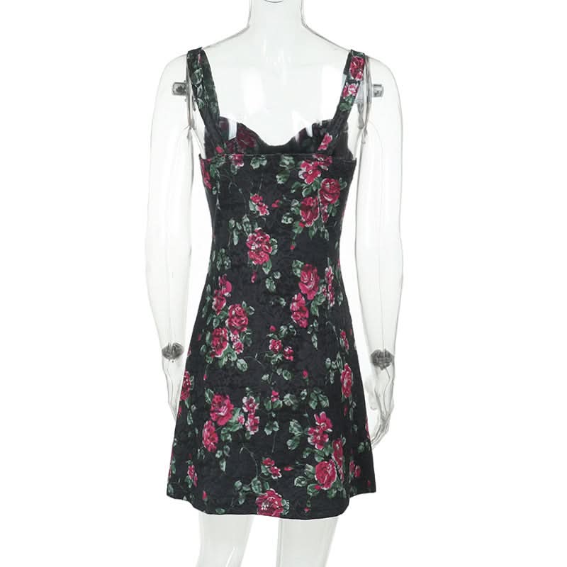 Velvet-Feel Dark Rose Mini Dress - Sweetheart Neckline Fall Party & Date Night