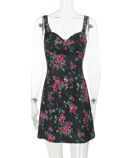 Velvet-Feel Dark Rose Mini Dress - Sweetheart Neckline Fall Party & Date Night