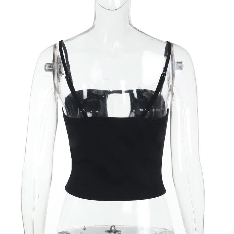 Edgy Buckle Cutout Cami Crop Top - Your Fall Night Out & Party Essential