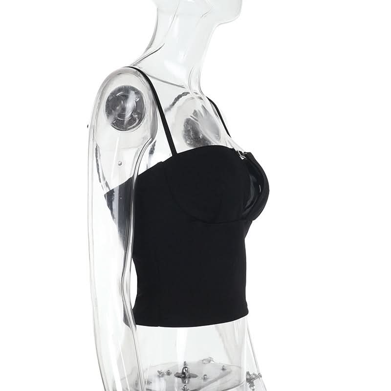 Edgy Buckle Cutout Cami Crop Top - Your Fall Night Out & Party Essential