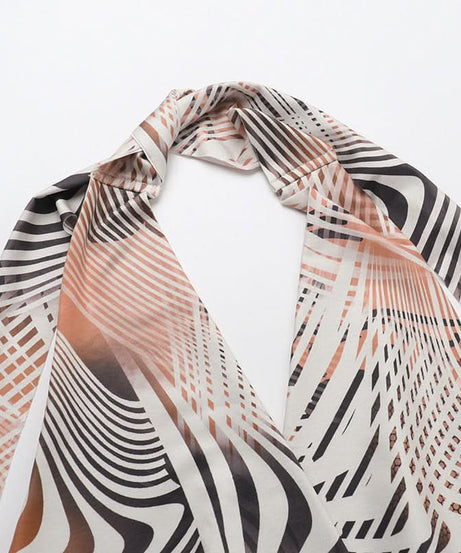 Sassy Abstract Print Halter Cutout Mini Dress - Your Go-To for Fall Parties & Resort Escapes