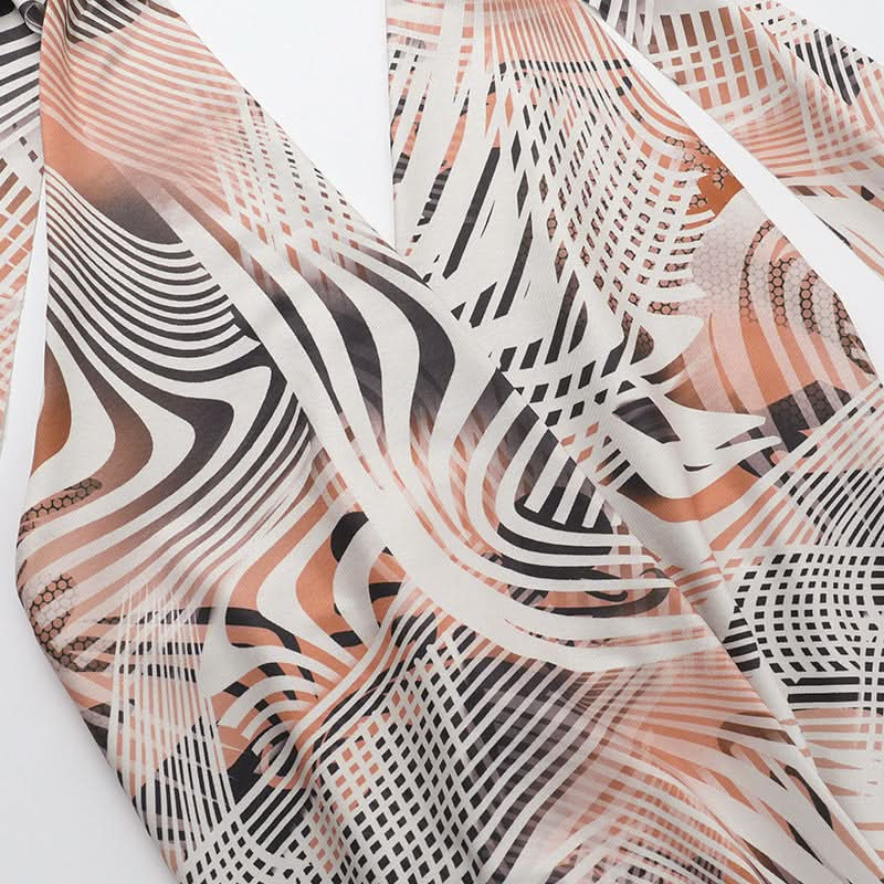 Sassy Abstract Print Halter Cutout Mini Dress - Your Go-To for Fall Parties & Resort Escapes