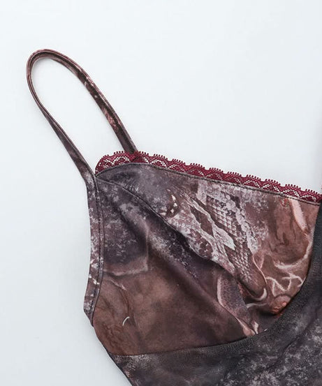 Mystic Tapestry Mesh Cami & Ruched Mini Skirt Set - Chic Fall Party Co-ord