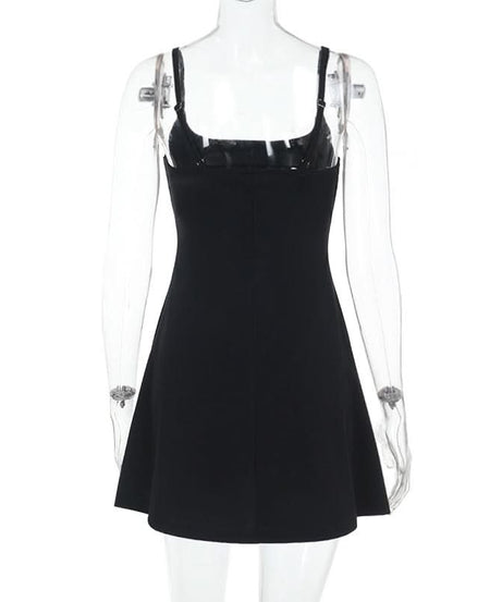 Chic Backless Black Cami Mini Dress | Your Essential Fall Night Out & Layering Staple