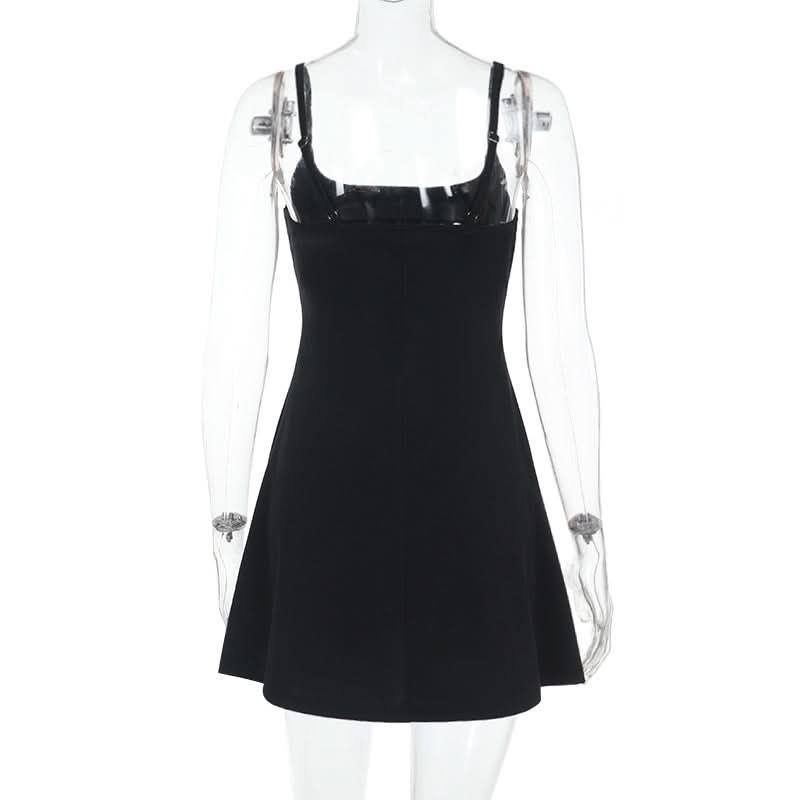 Chic Backless Black Cami Mini Dress | Your Essential Fall Night Out & Layering Staple