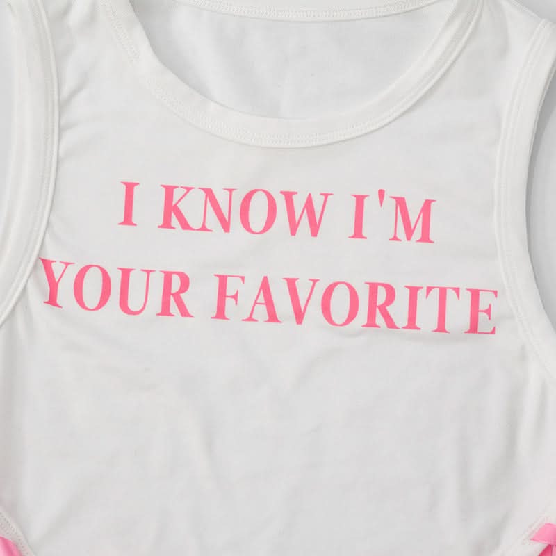 Sassy "I'm Your Favorite" Pink Lace-Up Crop Top - Fall's Must-Have Statement Piece