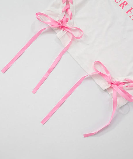 Sassy "I'm Your Favorite" Pink Lace-Up Crop Top - Fall's Must-Have Statement Piece