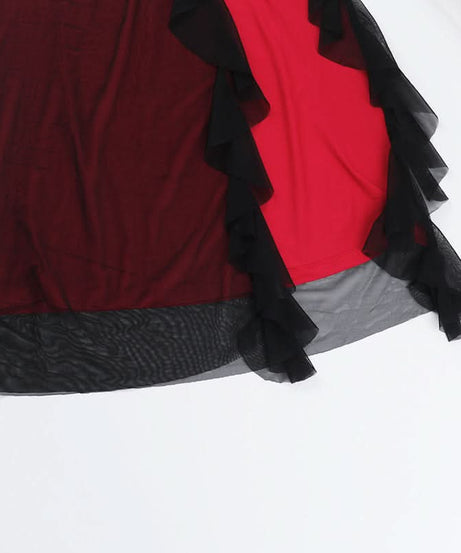 Vampy Goddess Strapless Maxi Dress - Daring High Slit Mesh for Halloween & Fall Galas