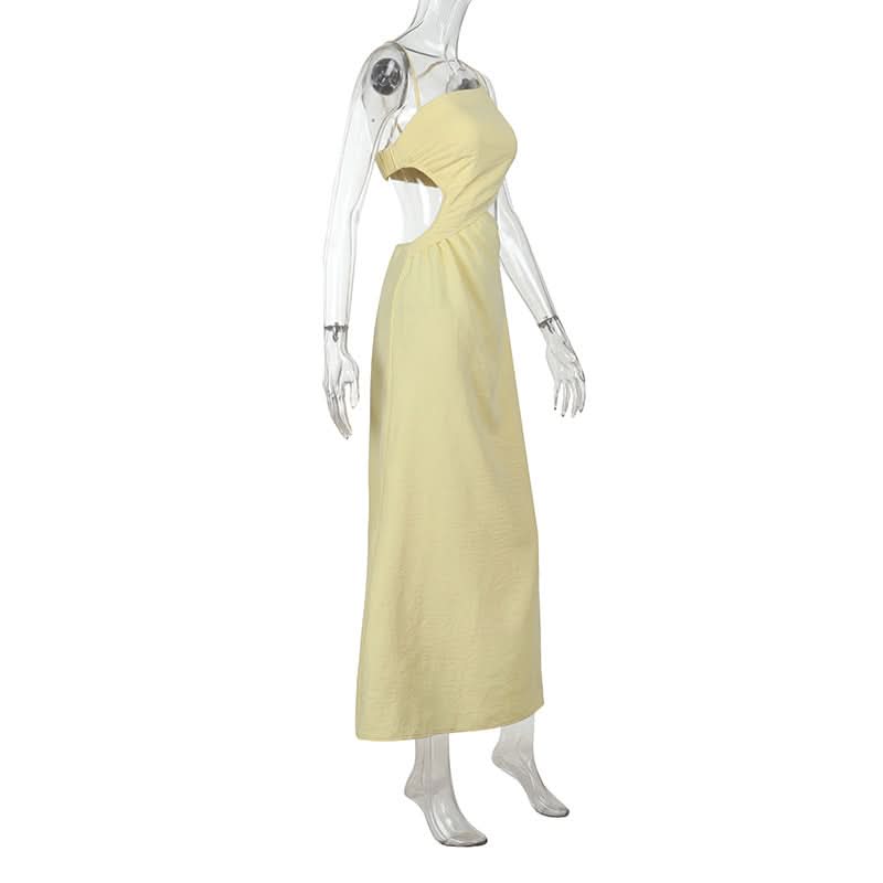 Chic Lemon Yellow Cut-Out Maxi Dress - Your Ultimate Resort & Vacation Gown