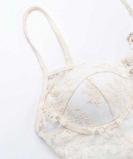 Whimsical Floral Lace Babydoll Cami Top - Ethereal Fall Style & Halloween Party Ready