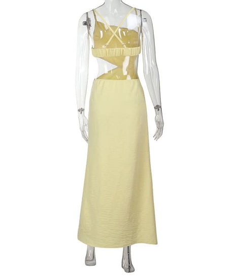 Chic Lemon Yellow Cut-Out Maxi Dress - Your Ultimate Resort & Vacation Gown