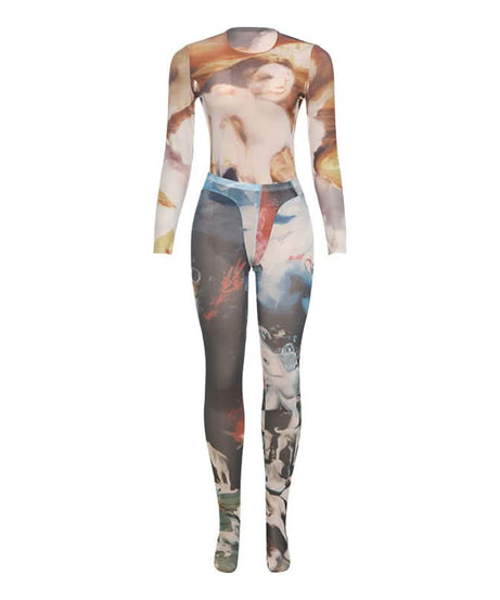 Artistic Odyssey Mesh Set: Long Sleeve Top & Leggings – Your Fall 2025 Statement