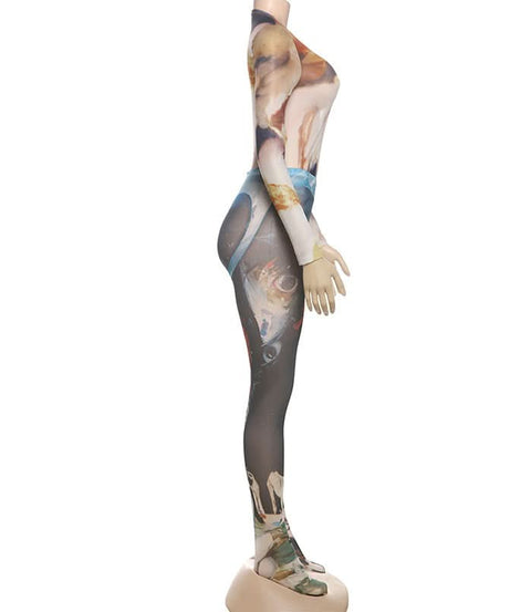 Artistic Odyssey Mesh Set: Long Sleeve Top & Leggings – Your Fall 2025 Statement