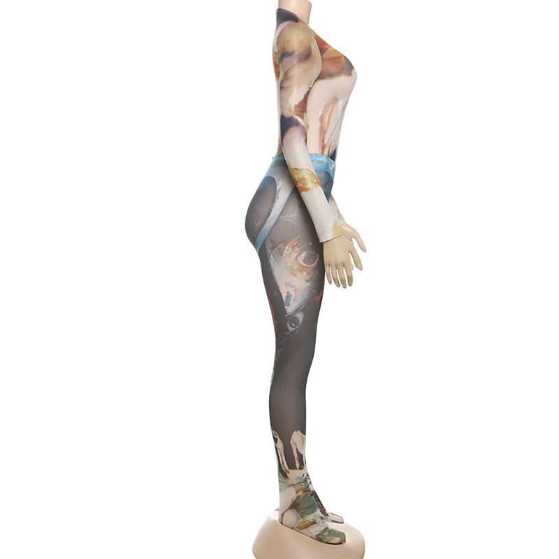 Artistic Odyssey Mesh Set: Long Sleeve Top & Leggings – Your Fall 2025 Statement