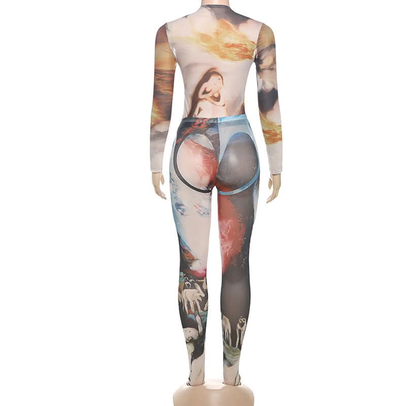 Artistic Odyssey Mesh Set: Long Sleeve Top & Leggings – Your Fall 2025 Statement