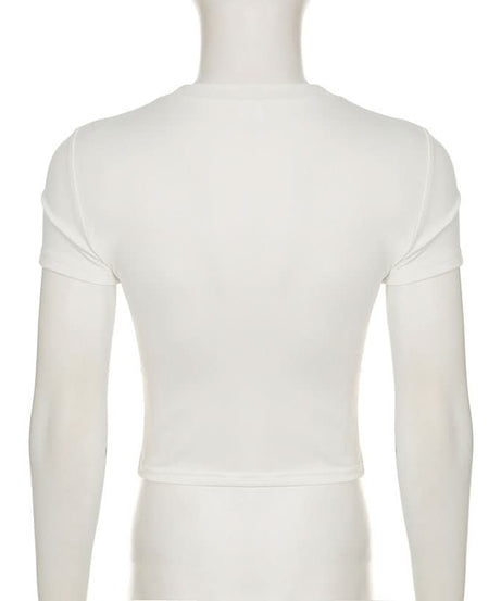 Summer Days Dreamer Blue Bikini Graphic Crop Top | Soft & Stretchy Vacation Tee for Women