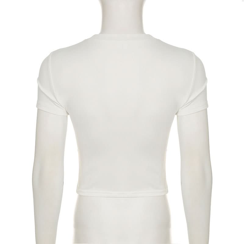 Summer Days Dreamer Blue Bikini Graphic Crop Top | Soft & Stretchy Vacation Tee for Women