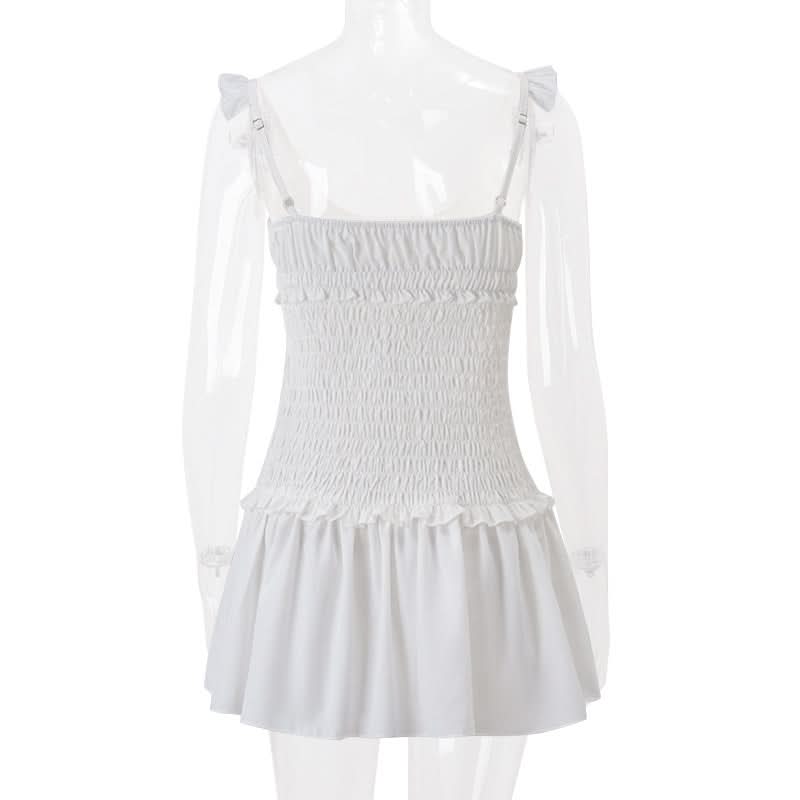 Effortless White Smocked Ruffle Mini Dress | Your Perfect Fall Getaway & Resort Vacation Style