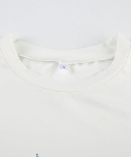 Summer Days Dreamer Blue Bikini Graphic Crop Top | Soft & Stretchy Vacation Tee for Women