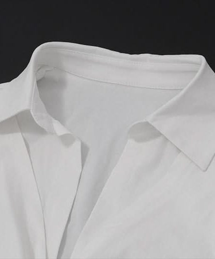 Chic White Collared Twist-Front Top | Effortless Fall & Layering Essential