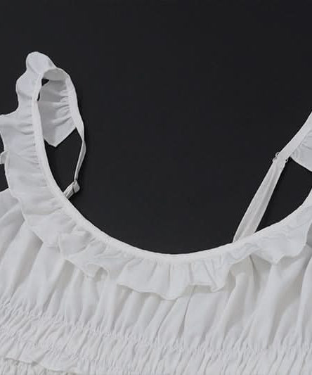 Effortless White Smocked Ruffle Mini Dress | Your Perfect Fall Getaway & Resort Vacation Style