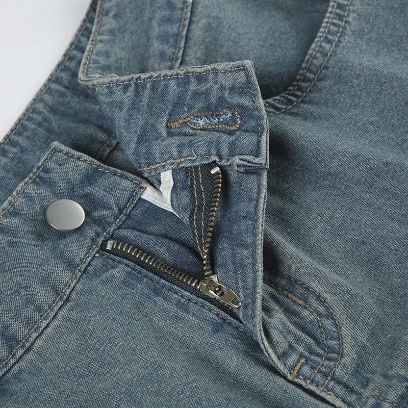 Effortless Fall Chic: Women's Tiered Denim Maxi Skirt with Pockets