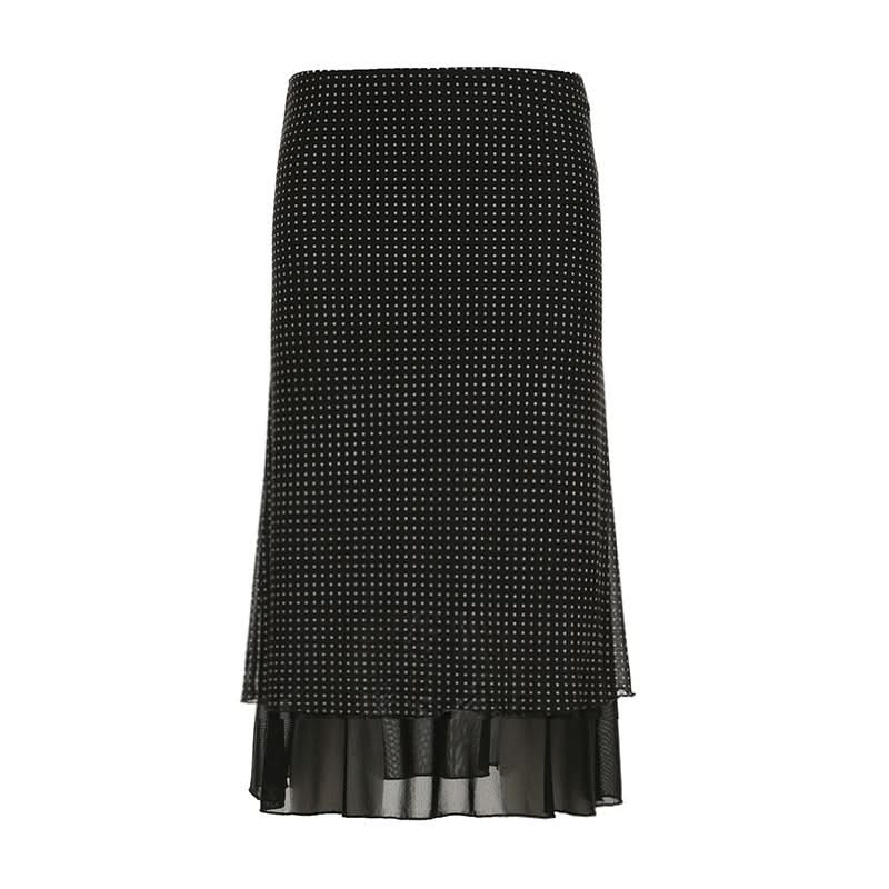 Effortlessly Chic Polka Dot Mesh Maxi Skirt - Your Versatile Fall & Holiday Essential