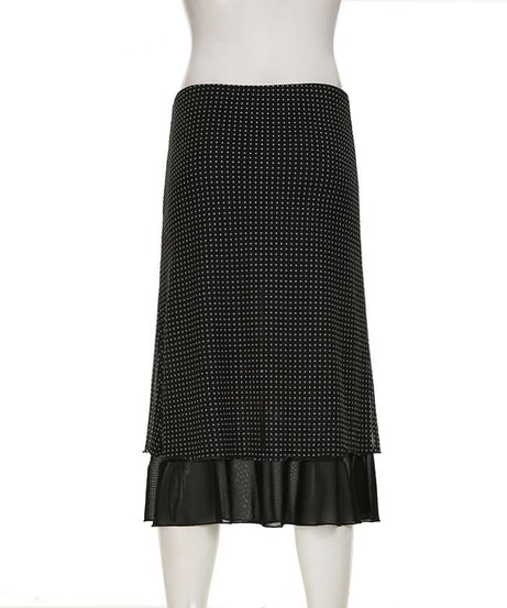Effortlessly Chic Polka Dot Mesh Maxi Skirt - Your Versatile Fall & Holiday Essential