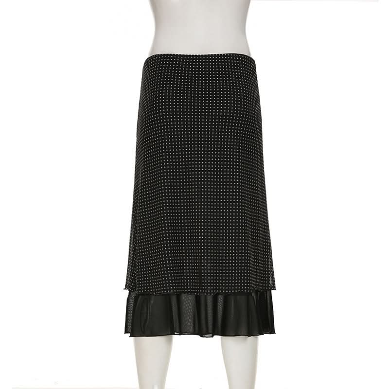 Effortlessly Chic Polka Dot Mesh Maxi Skirt - Your Versatile Fall & Holiday Essential