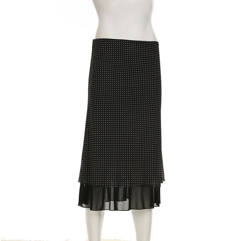 Effortlessly Chic Polka Dot Mesh Maxi Skirt - Your Versatile Fall & Holiday Essential