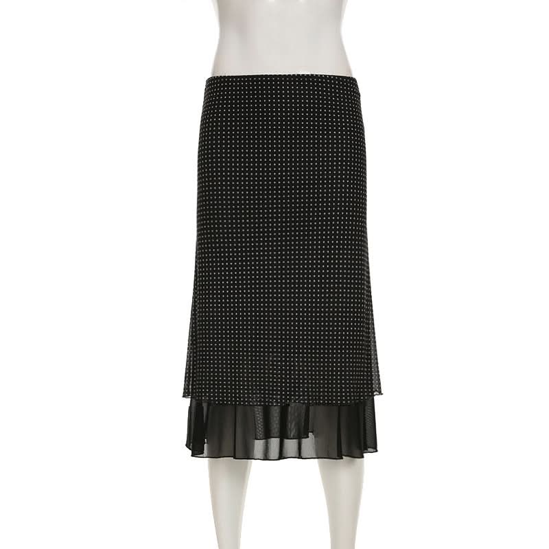 Effortlessly Chic Polka Dot Mesh Maxi Skirt - Your Versatile Fall & Holiday Essential